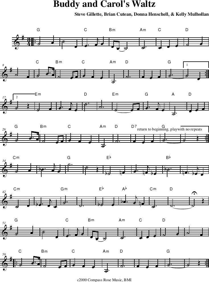 Buddy and Carol's Waltz sheet music Buddy and Carol's Waltz sheet music